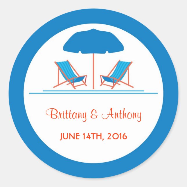 Sticker Mariage Chaise de plage (Devant)