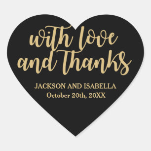 Sticker Mariage Coeur Noir personnalisé avec texte