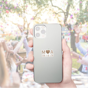 Sticker Mariage Couple Monogram Love Heart