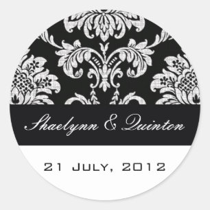 Sticker Mariage damassé noir et blanc