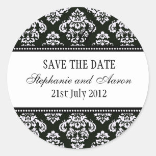 Sticker Mariage damassé noir et blanc