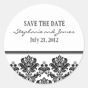 Sticker Mariage damassé noir et blanc