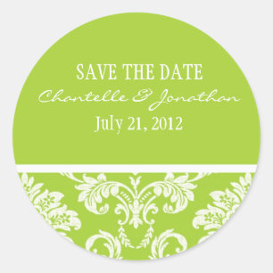 Sticker Mariage damassé vert