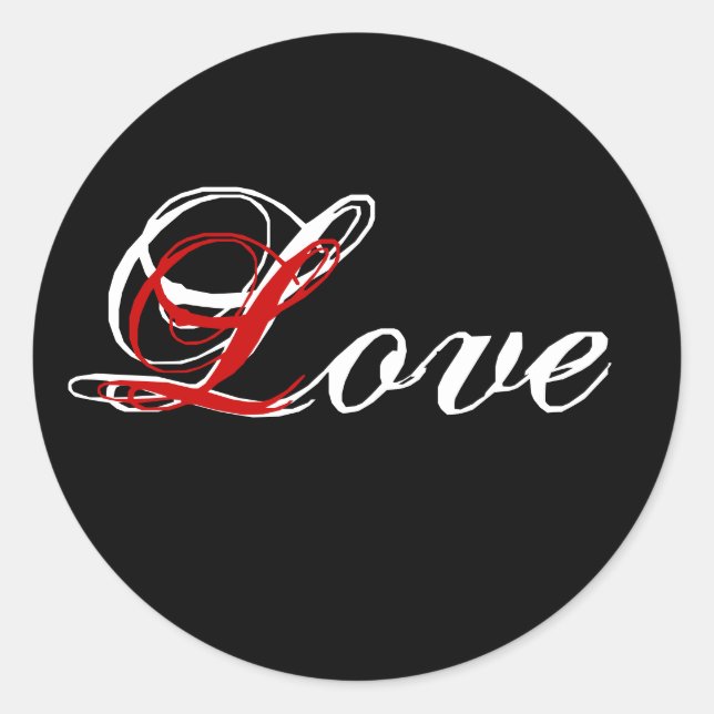 Sticker Mariage d'amour blanc, noir, rouge (Devant)