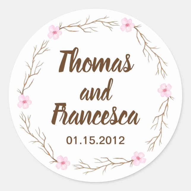 Sticker Mariage d'aquarelle Cherry Blossoms (Devant)
