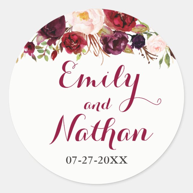 Sticker Mariage de automne de la Bourgogne rouge (Devant)