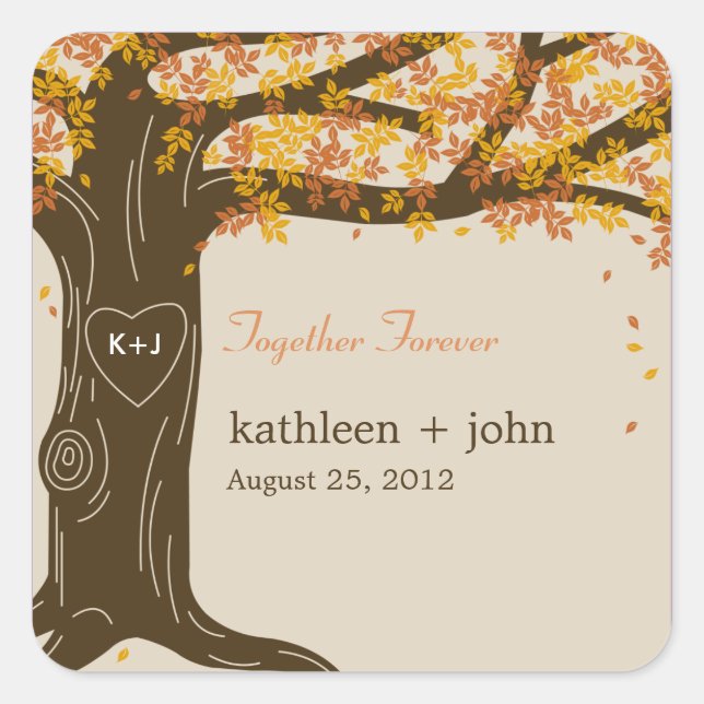 Sticker Mariage de automne en chêne Favoriser (Devant)
