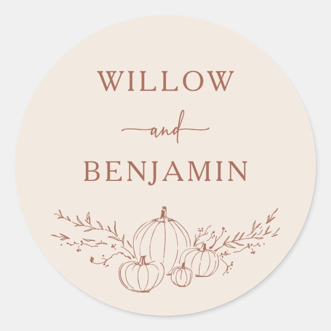 Sticker Mariage de automne simple (Devant)