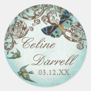 Sticker Mariage de Botanica ou phoque - Aqua Blue
