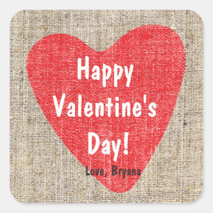 Sticker Mariage de Burlap Love Valentines
