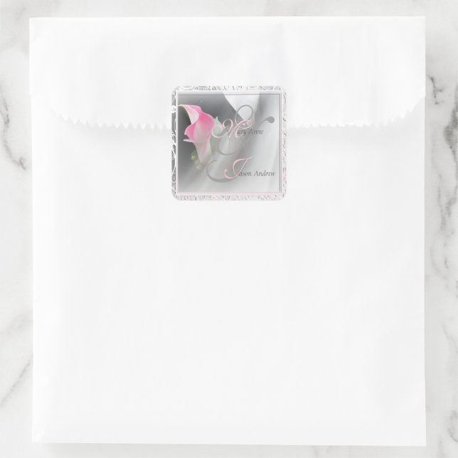 Sticker Mariage de cadre rose Calla Lily (Sac)