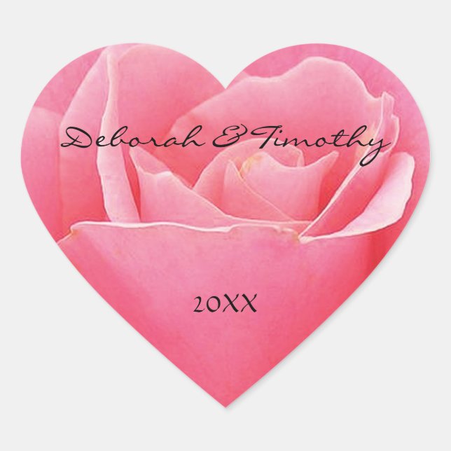 Sticker Mariage de coeur personnalisé Rose rose cl (Devant)