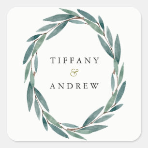 Sticker Mariage de feuille botanique moderne