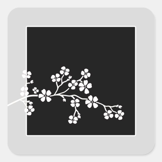 Sticker Mariage de fleurs de cerisiers en argent/n (Devant)