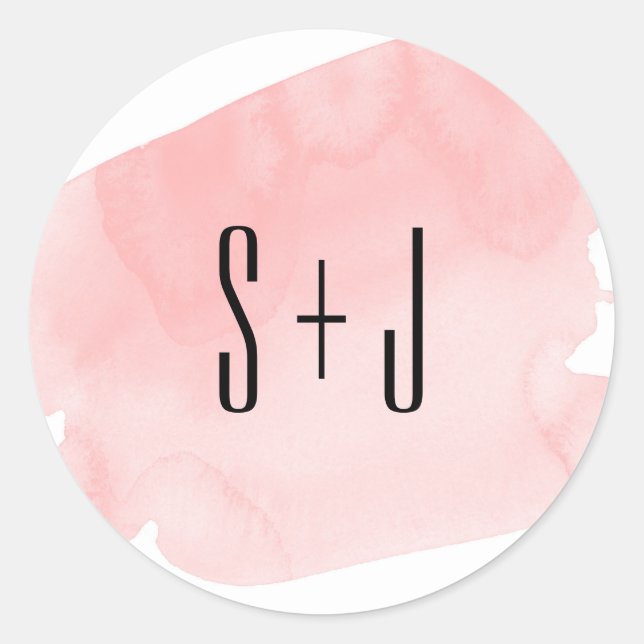 Sticker Mariage de lavage à l'aquarelle rose (Devant)