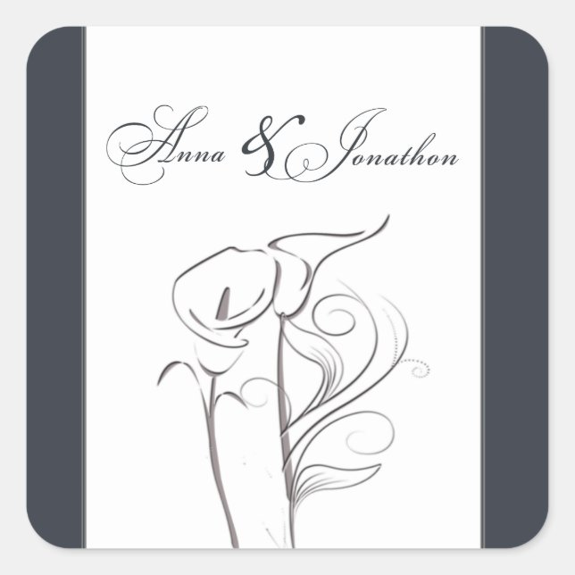 Sticker Mariage de lily Calla personnalisé (Devant)