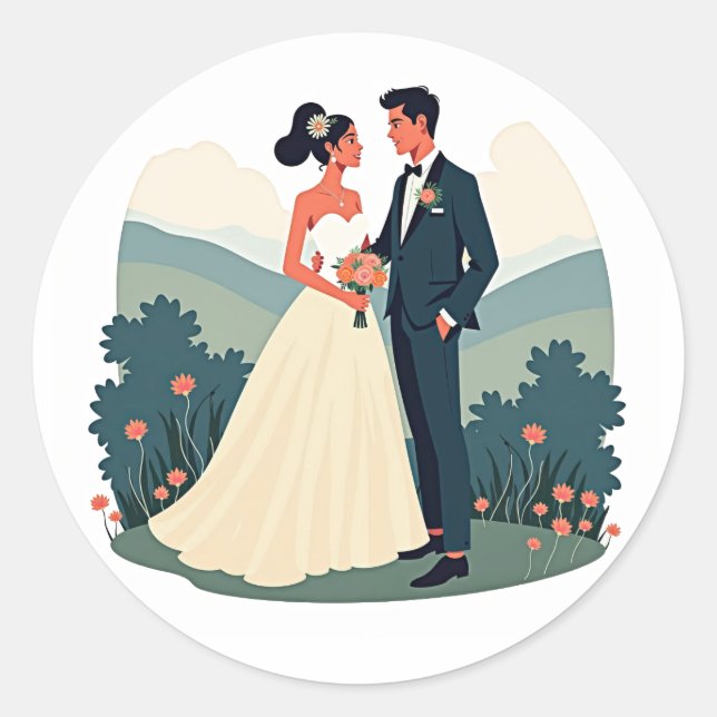 Sticker Mariage de mariée et de chambre (Devant)