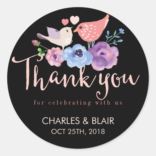 Sticker Mariage de Merci doux coeur (Devant)