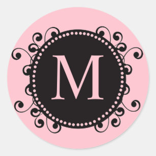 Sticker Mariage de Monogramme Rose