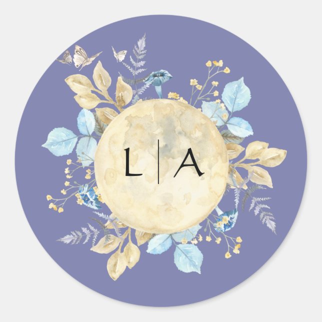Sticker Mariage de Monogramme violet de lune Whims (Devant)