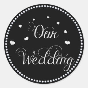 Sticker Mariage de Parties scintillant Faux noir e