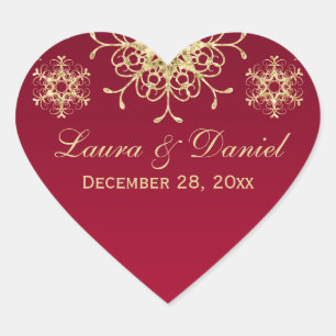 Sticker Mariage de Parties scintillant rouge or