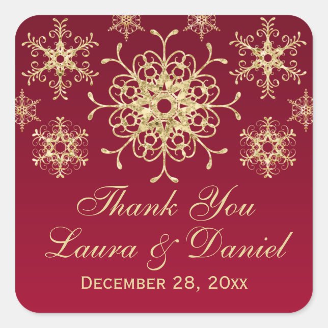 Sticker Mariage de Parties scintillant rouge or (Devant)