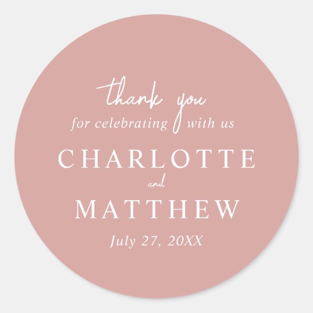 Sticker Mariage de Rose de script Dusty (Devant)