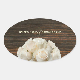 Sticker Mariage de Roses et Bois d'Écorce