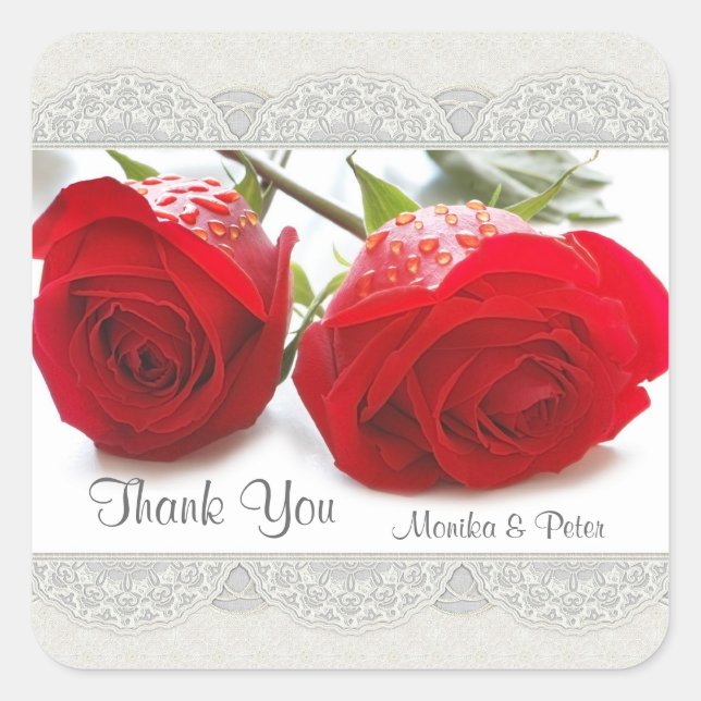 Sticker Mariage de roses rouges (Devant)