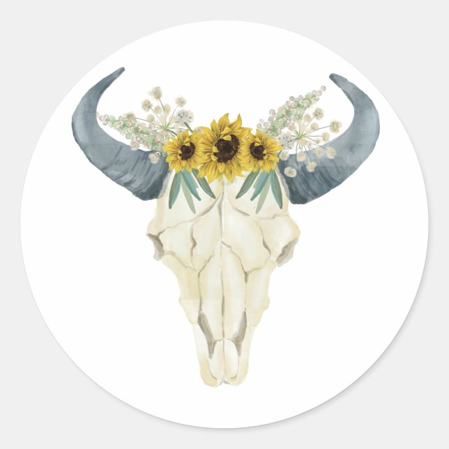 Sticker Mariage de tournesol et Taureau (Devant)