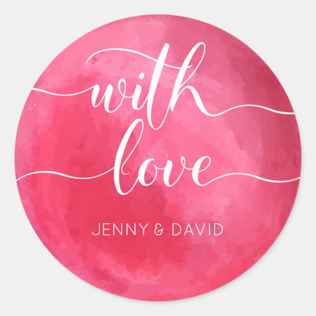 Sticker Mariage de typographie rouge aquarelle (Devant)