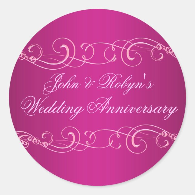 Sticker Mariage d'enveloppes rose tourbillon (Devant)