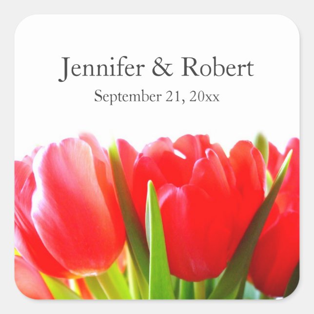 Sticker Mariage des Tulipes rouges (Devant)