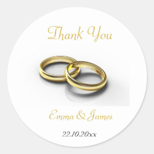 Sticker Mariage Elegant Gold Rings