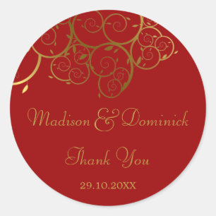 Sticker Mariage élégant Golden Spiral Vines Classy