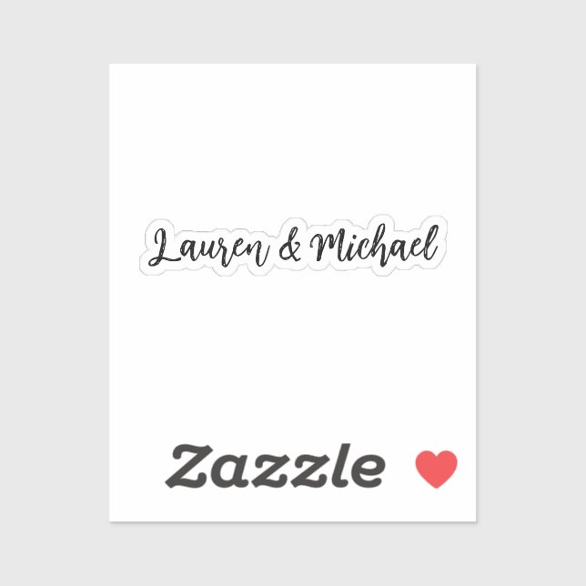 Sticker Mariage Élégant minimaliste classique noir blanc (Feuille)