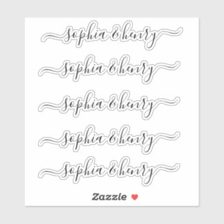 Sticker Mariage Élégant Script moderne Couple Names