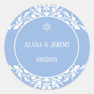 Sticker mariage en étoile juive blanche