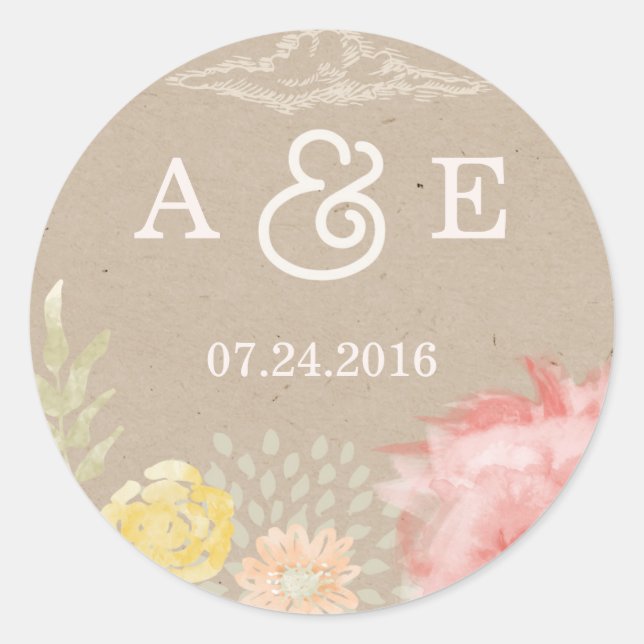 Sticker Mariage Fleurs de nuit d'été (Devant)