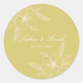 Sticker Mariage Floral Outline