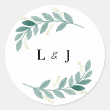 Sticker Mariage Floral Vert