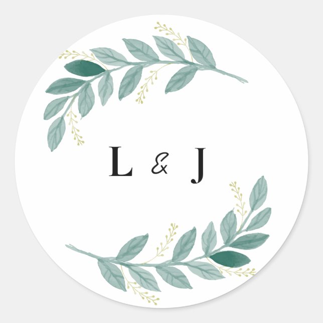 Sticker Mariage Floral Vert (Devant)