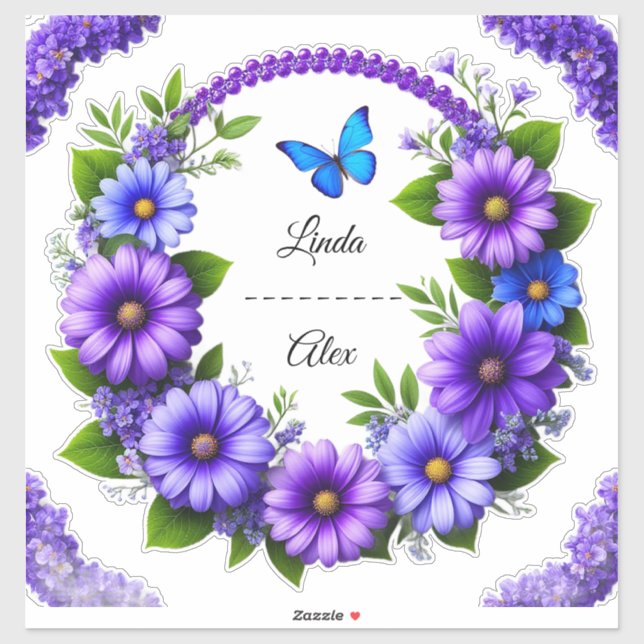 Sticker Mariage Floral Wreath (Feuille)