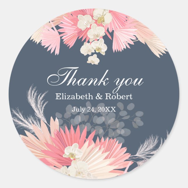Sticker Mariage foncé Dusty Blue Orchid (Devant)