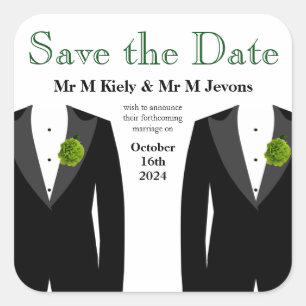 Sticker Mariage Gay Carnation Verte Enregistrer La