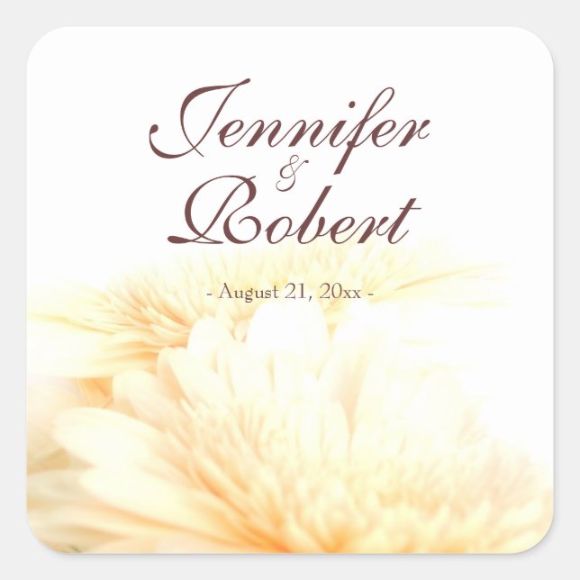 Sticker Mariage Golden Floral Bride and Groom (Devant)