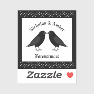 Sticker Mariage gothique Baiser Ravens Personnalisé