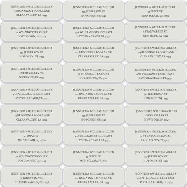Sticker Mariage gothique Noir sur Ecru Adresse d'invité (Devant)