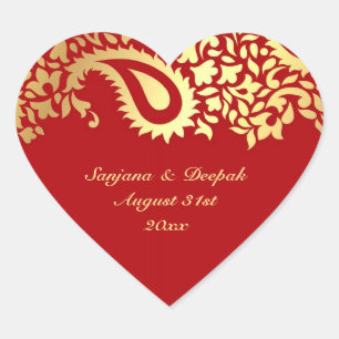 Sticker Mariage indien élégant de Paisleys